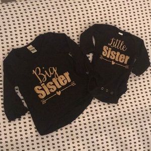 Big Sister Little Sister Shirt and Onesie Set